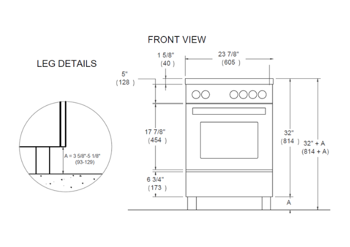 24 inch Induction Range, 4 Heating Zones, Electric Oven | Bertazzoni